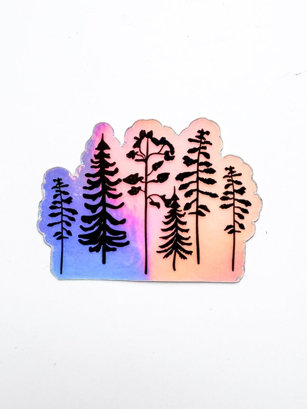 Holographic Die Cut Forest Sticker